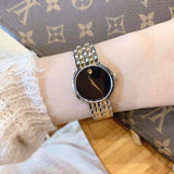 Shop Movado Veturi Quartz Black Dial Two Tone Steel Strap Watch for Women - 0606933 in USA