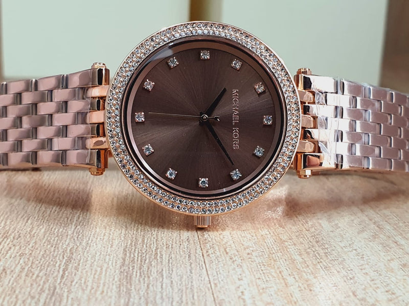 Michael Kors Darci Brown Dial Rose Gold Stainless Steel Strap Watch for Women - MK3217 Buy Now By Michael Kors