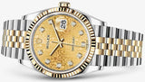 Shop Rolex Datejust 36 Diamonds 18K Gold Dial Two Tone Steel Strap Watch for Men - M126233-0033 in USA