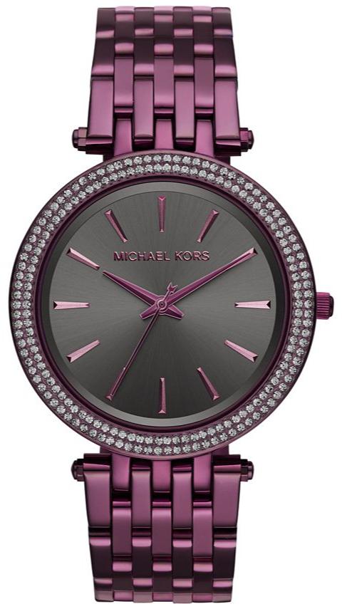Shop Michael Kors Darci Black Dial Purple Steel Strap Watch for Women - MK3554 in USA