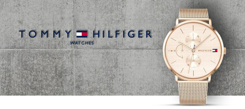 Tommy Hilfiger Jenna Quartz Rose Gold Dial Rose Gold Mesh Bracelet Watch For Women - 1781944