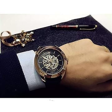 Maserati Traguardo Automatic Black Skeleton Dial Black Leather Strap Watch For Men - R8821112001 Buy Now By Maserati