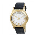 Shop Marc Jacobs Baby Dave Gold Dial Black Leather Strap Watch for Women - MBM1264 in USA