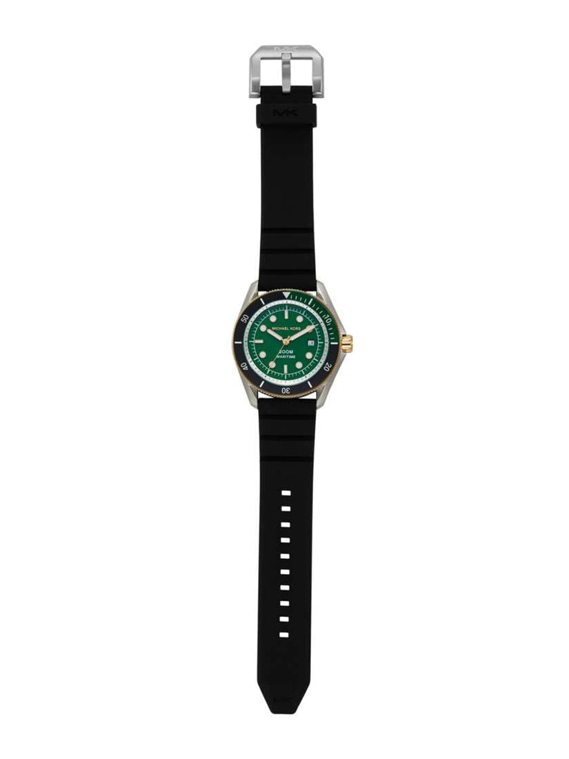 Michael Kors Maritime Analog Green Dial Black Silicone Strap Watch for Men - MK9158 Buy Now By Michael Kors