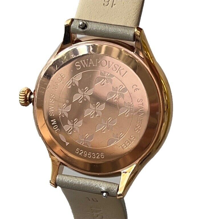 Swarovski Octea Nova Grey Dial Grey Leather Strap Watch for Women - 5295326 Buy Now By Swarovski