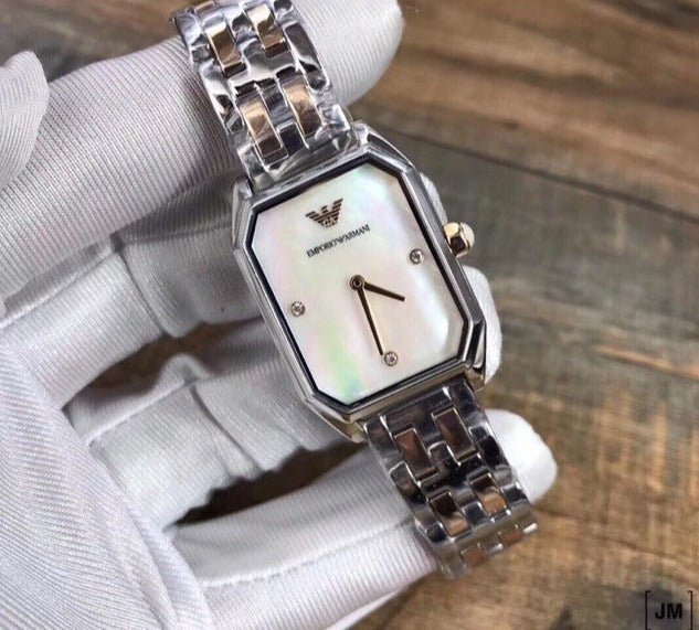 Emporio Armani Gianni T Bar Mother of Pearl Dial Two Tone Steel Strap Watch For Women - AR11146 Buy Now By Emporio Armani
