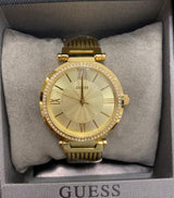 Shop Guess Soho Champagne Dial Stainless Steel Mesh Bracelet Watch For Women - W0638L2 in USA