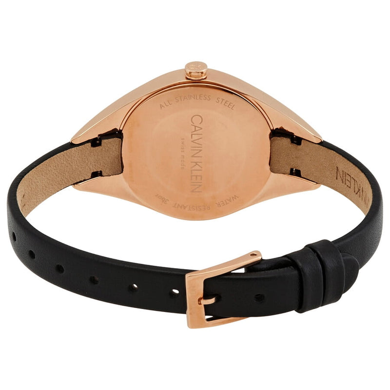 Calvin Klein Rebel Black Dial Black Leather Strap Watch for Women - K8P236C1 Buy Now By Calvin Klein
