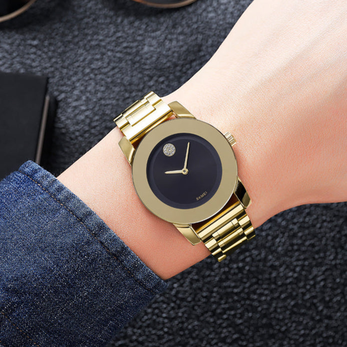 Shop Movado Bold Black Dial Gold Steel Strap Unisex Watch - 3600397 in USA