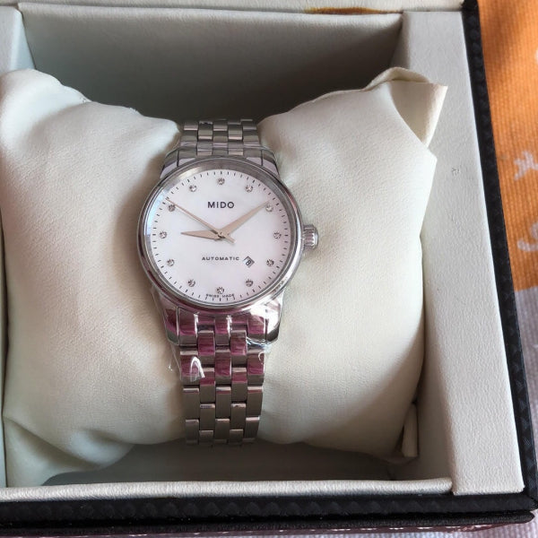Mido Baroncelli Automatic Mother Of Pearl Dial Silver Steel Strap Watch For Women - M7600.4.69.1 Buy Now By Mido