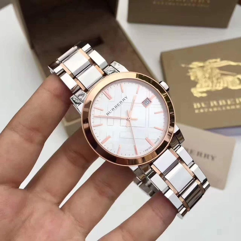 Burberry The City White Dial Two Tone Steel Strap Watch for Women - BU9006 Buy Now By Burberry