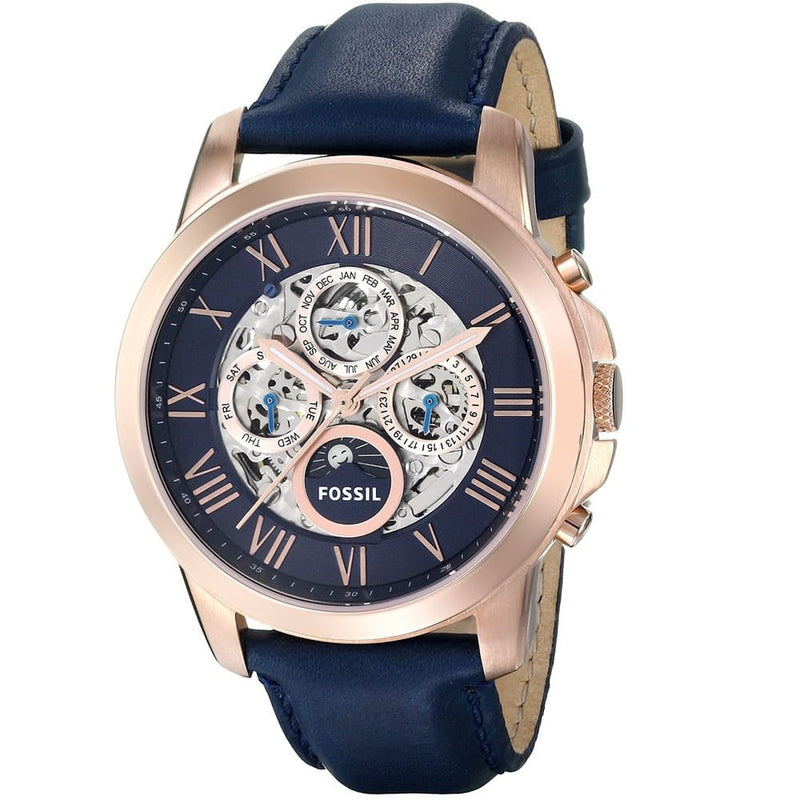 Fossil Grant Automatic Blue Dial Blue Leather Strap Watch for Men - ME3029 Buy Now By Fossil