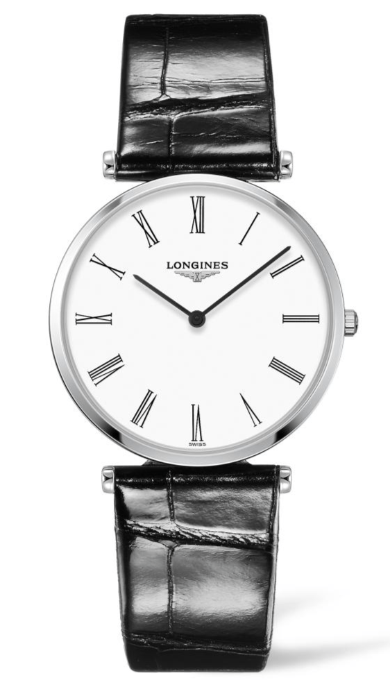 Shop Longines La Grande Classique De Longines White Dial Black Leather Strap Watch for Women - L4.755.4.11.2 in USA