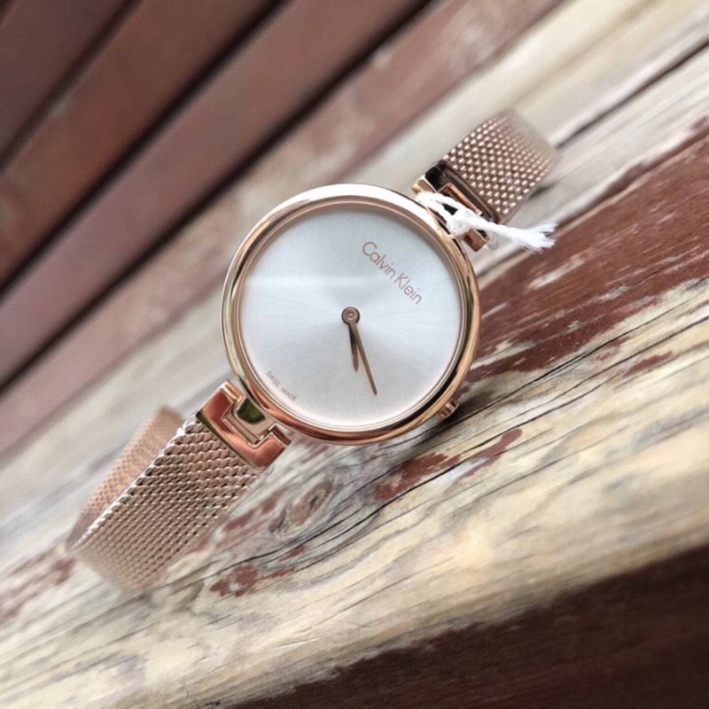 Calvin Klein Authentic Silver Dial Rose Gold Mesh Bracelet Watch for Women - K8G23626 Buy Now By Calvin Klein