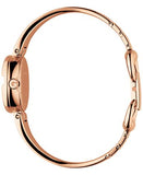 Gucci Guccissima Quartz Black Dial Rose Gold Steel Strap Watch For Women - YA134509