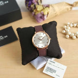 Coach Slim Easton Silver Dial Brown Leather Strap Watch for Women - 14502694 Buy Now By Coach