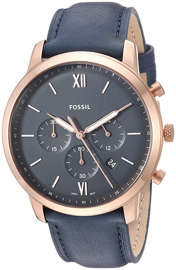Fossil Neutra Chronograph Blue Dial Blue Leather Strap Watch for Men - FS5454 Buy Now By Fossil