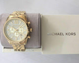 Michael Kors Lexington Chronograph Gold Dial Gold Steel Strap Watch For Men - MK8579 Buy Now By Michael Kors