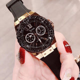 Shop Guess Black Dial Black Rubber Strap Watch For Women - W1053L7 in USA