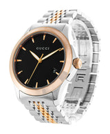 Shop Gucci G Timeless Black Dial Two Tone Steel Strap Watch For Men - YA126410 in USA