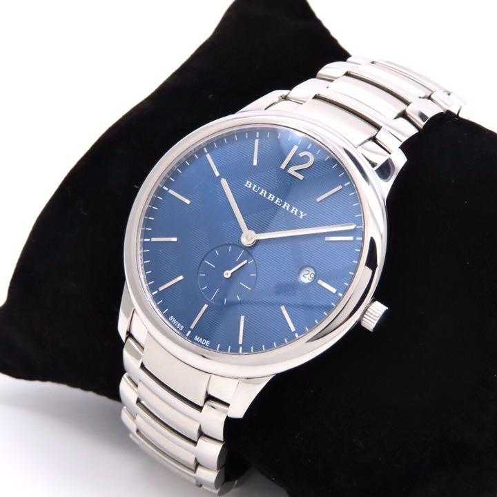 Shop Burberry The Classic Blue Dial Silver Steel Strap Watch for Men - BU10007 in USA
