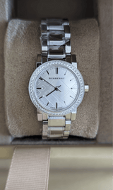 Burberry The City Diamonds Silver Dial Silver Steel Strap Watch for Women - BU9220 Buy Now By Burberry