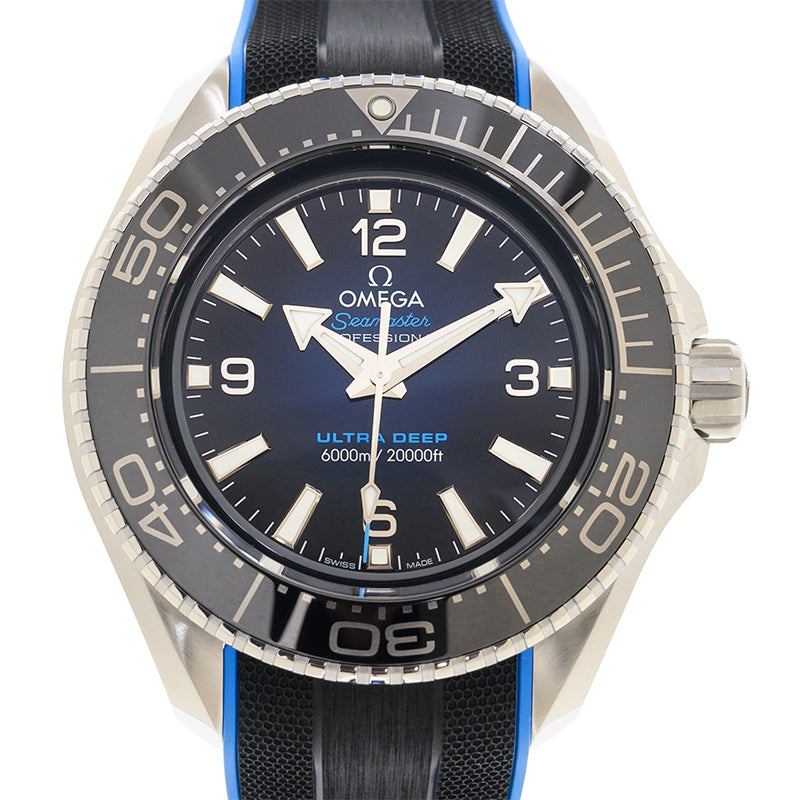 Shop Omega Planet Ocean 6000M Co Axial Master Chronometer 45.5mm Blue Dial Black Rubber Strap Watch for Men - 21532462103001 in USA