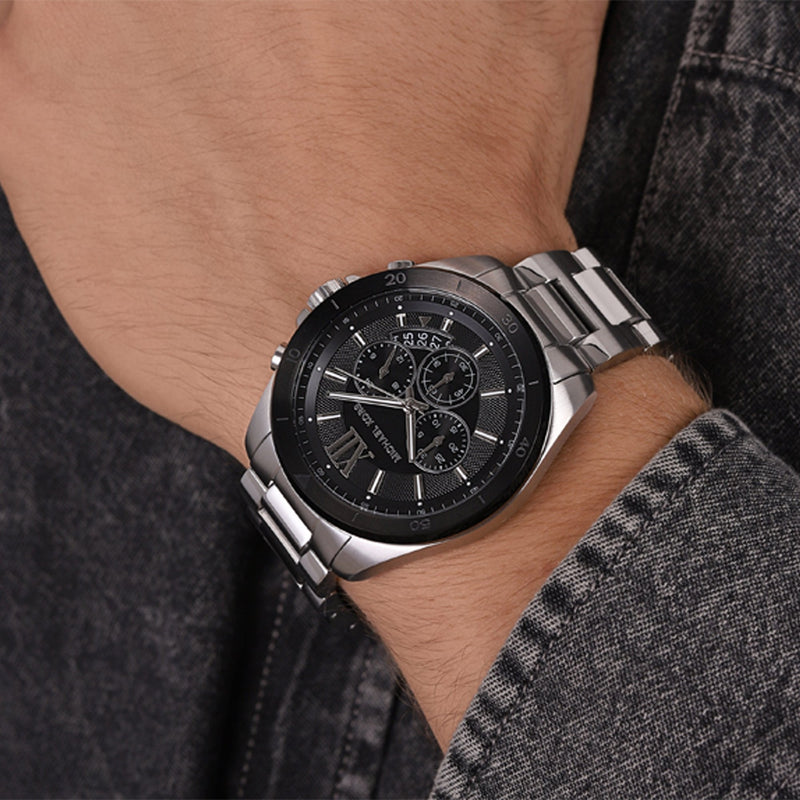Michael Kors Brecken Chronograph Black Dial Silver Steel Strap Watch For Men - MK8847 Buy Now By Michael Kors