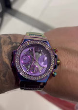 Guess Fusion Chronograph Purple Dial Purple Steel Strap Watch for Women - GW0552L4 Buy Now By Guess