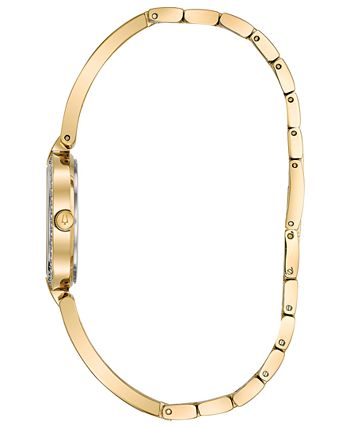 Bulova Crystal Collection Mother of Pearl Dial Gold Steel Strap Watch for Women - 98L225 Buy Now By Bulova