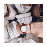 Daniel Wellington Classic Petite St Mawes White Dial Brown Leather Strap Watch For Women - DW00100231