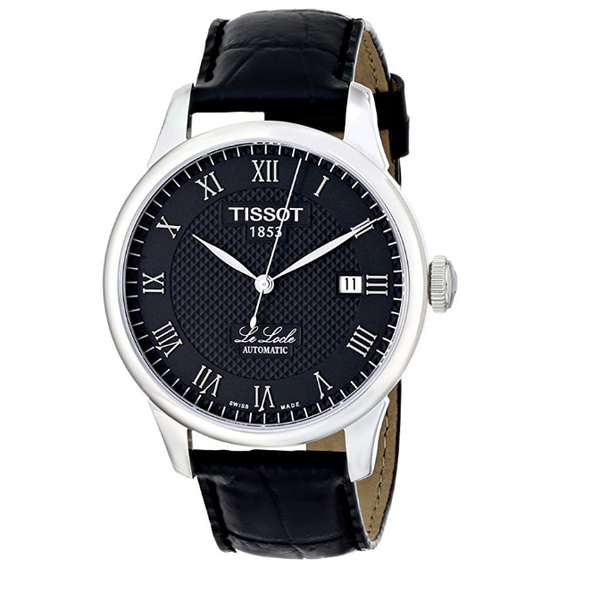 Shop Tissot T Classic Le Locle Automatic Black Dial Black Leather Strap Watch For Men - T41.1.423.53 in USA
