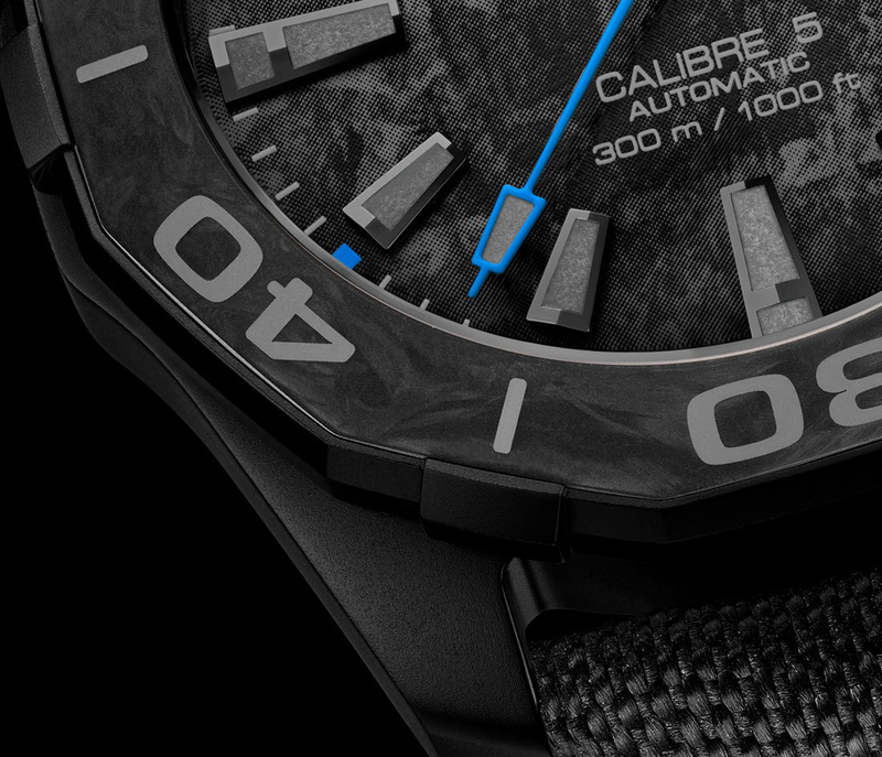 Tag Heuer Aquaracer Calibre 5 Black Nylon Strap Carbon Dial Watch for Men - WBD218C.FC6447 Buy Now By Tag Heuer