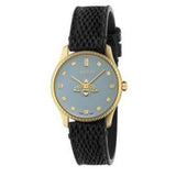 Shop Gucci G Timeless Quartz Blue Dial Black Leather Strap Watch For Men - YA1265018 in USA