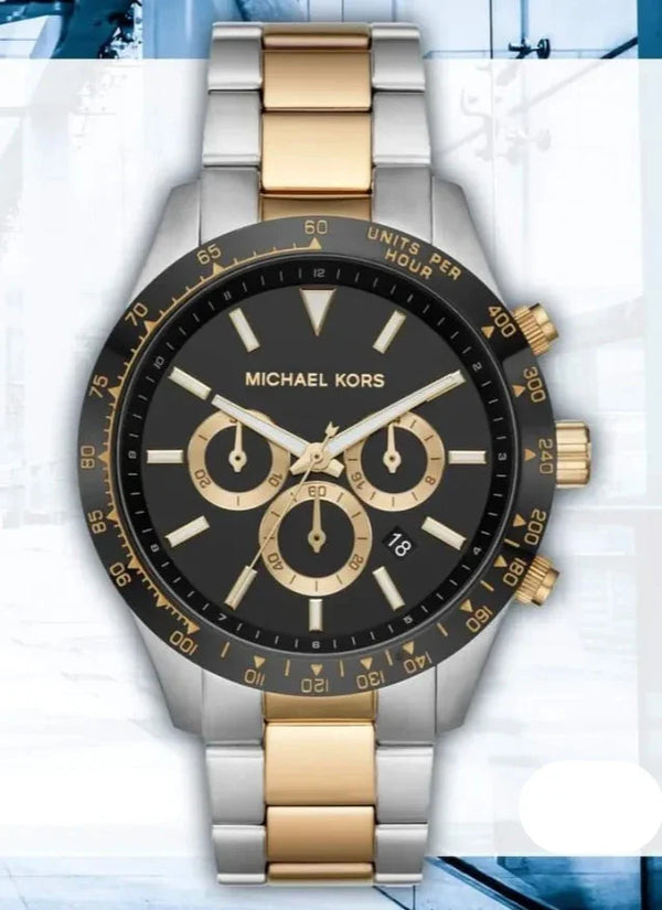 Michael Kors Layton Chronograph Black Dial Two Tone Steel Strap Watch For Men - MK8784 Buy Now By Michael Kors