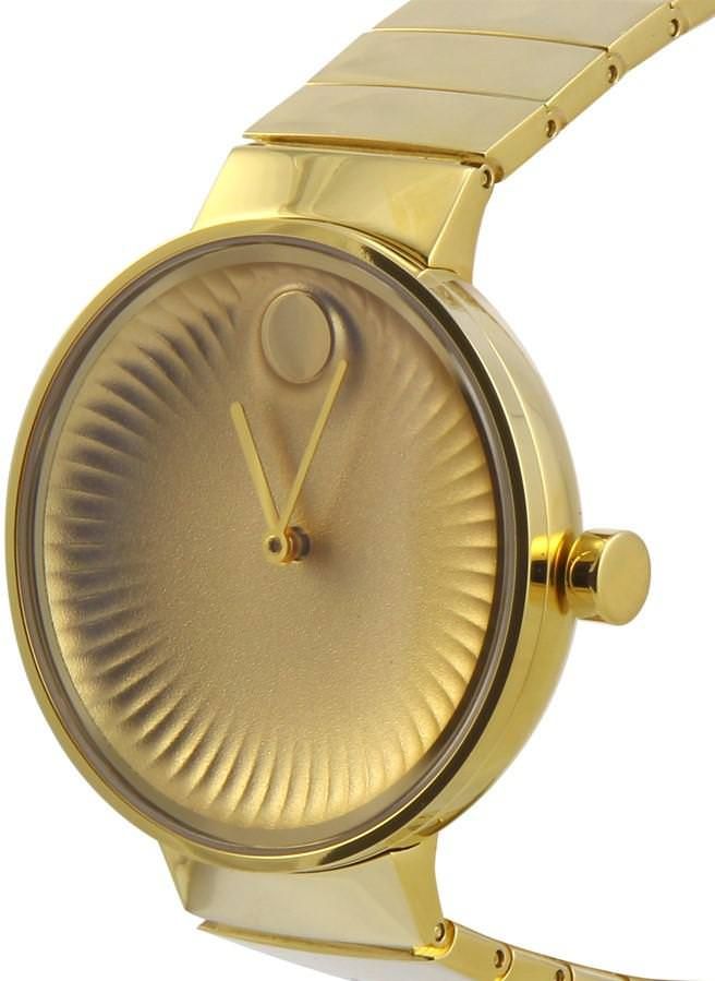 Shop Movado Edge Gold Dial Gold Steel Strap Watch for Women - 3680014 in USA