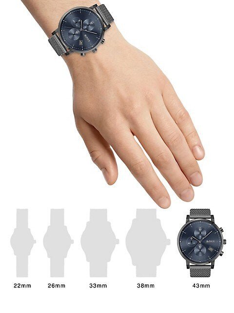 Hugo Boss Skymaster Chronograph Grey Dial Grey Mesh Bracelet Watch for Men - 1513934 Buy Now By Hugo Boss