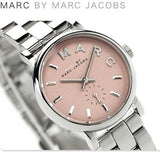 Marc Jacobs Baker Pink Dial Silver Steel Strap Watch for Women - MBM3283