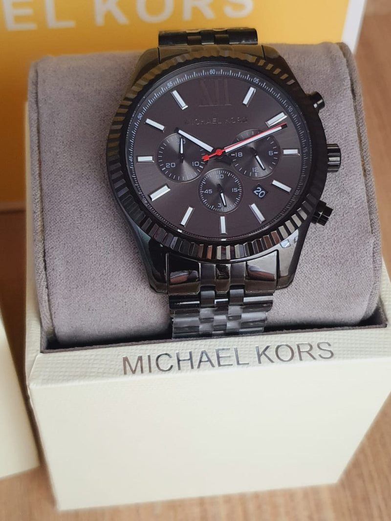 Michael Kors Lexington Chronograph Black Dial Black Steel Strap Watch for Men - MK8320 Buy Now By Michael Kors