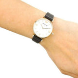 Emporio Armani Gianni T-Bar Quartz Mother of Pearl Dial Black Leather Strap Watch For Women - AR1910 Buy Now By Emporio Armani