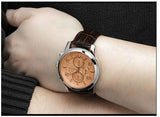 Guess Exec Chronograph Quartz Gold Dial Brown Leather Strap Watch for Men - W0076G3 Buy Now By Guess
