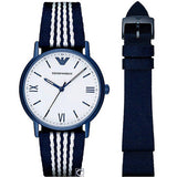 Emporio Armani Kappa White Dial Two Tone NATO Strap Watch For Men - AR80005