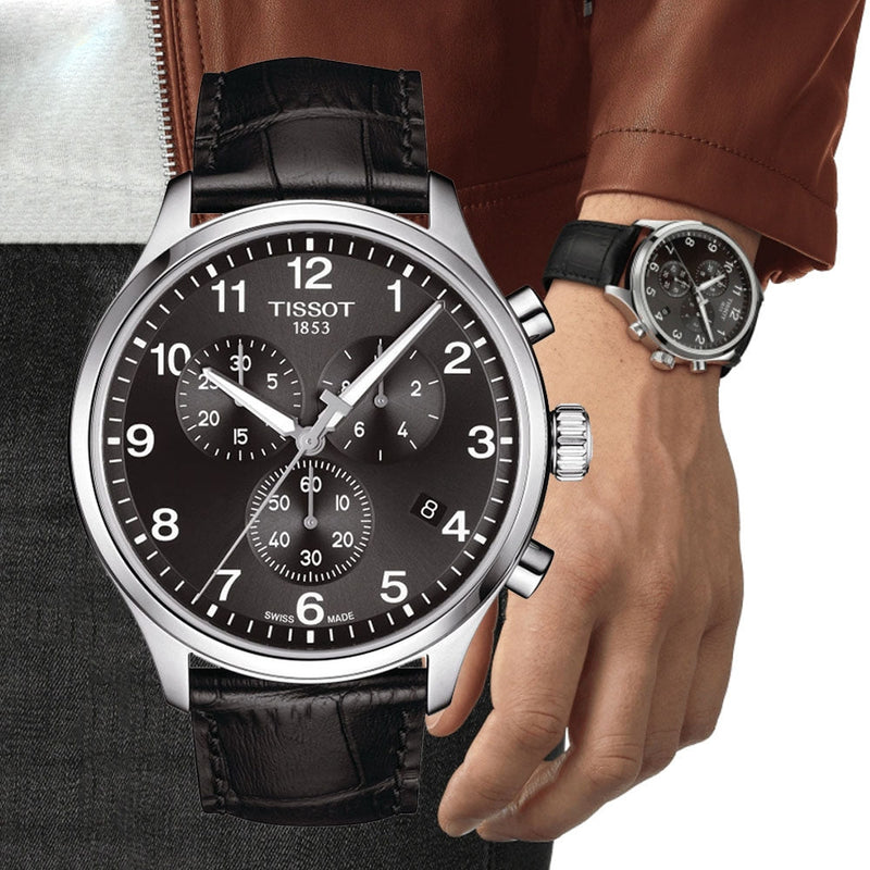 Tissot Chrono XL Classic Black Dial Black Leather Strap Watch For Men - T116.617.16.057.00 Buy Now By Tissot