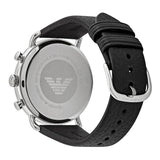 Emporio Armani Aviator Chronograph Black Dial Black Leather Strap Watch For Men - AR11143 Buy Now By Emporio Armani