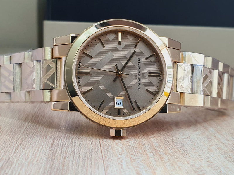 Burberry The City Gold Dial Gold Steel Strap Watch for Men - BU9038 Buy Now By Burberry
