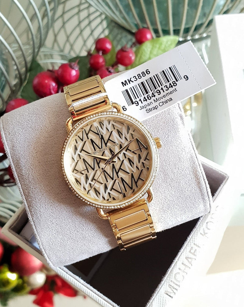 Michael Kors Portia Quartz Gold Dial Gold Steel Strap Watch For Women - MK3886 Buy Now By Michael Kors