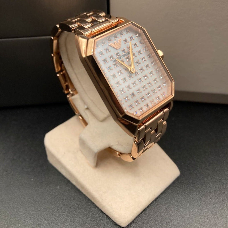 Emporio Armani Gioia Quartz Mother of Pearl Dial Rose Gold Steel Strap Watch For Women - AR11389 Buy Now By Emporio Armani