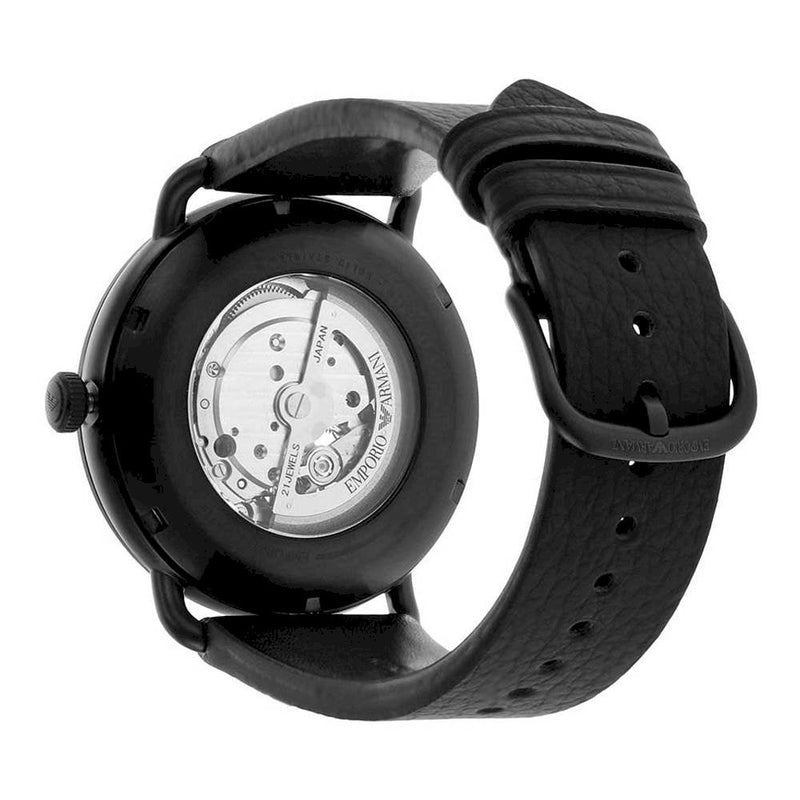 Emporio Armani Aviator Chronograph Black Dial Black Leather Strap Watch For Men - AR60028 Buy Now By Emporio Armani