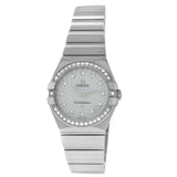 Shop Omega Constellation Quartz Diamonds Silver Dial Silver Steel Strap Watch for Women - 123.15.27.60.55.004 in USA
