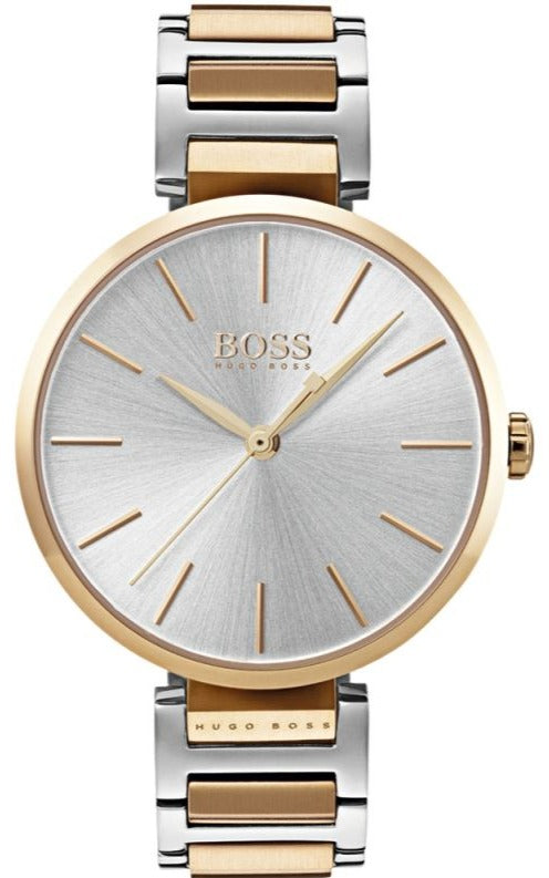 Shop Hugo Boss Allusion Quartz Silver Dial Two Tone Steel Strap Watch For Women - 1502417 in USA
